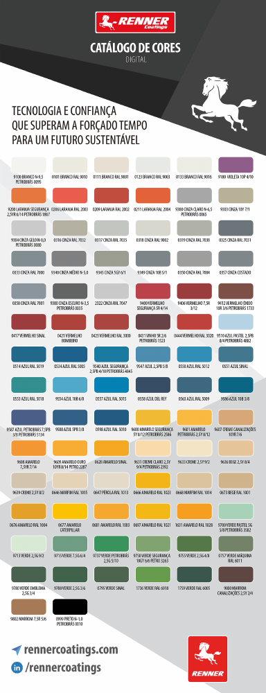 Mostruário de cores — Tinta líquida